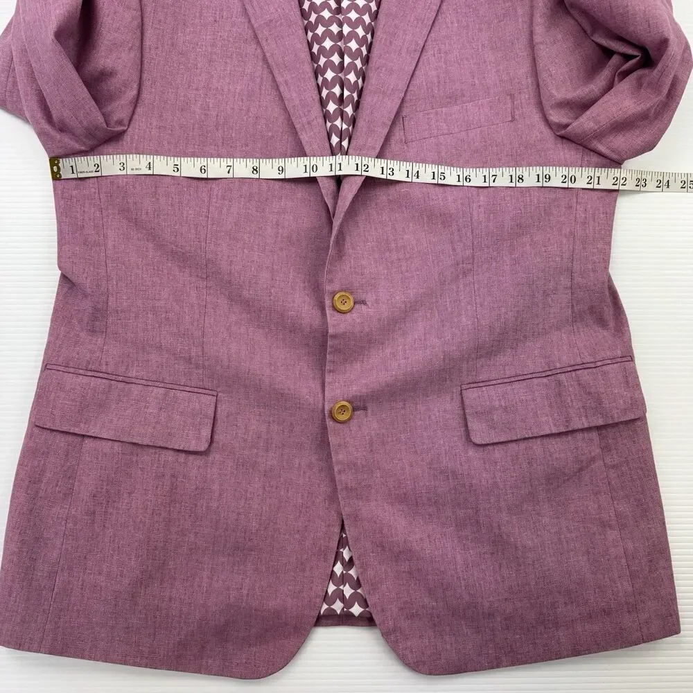 Linea Uomo 44R Dusty Pink Linen Blend Sport Coat Blazer Casual Jacket 44 Regular